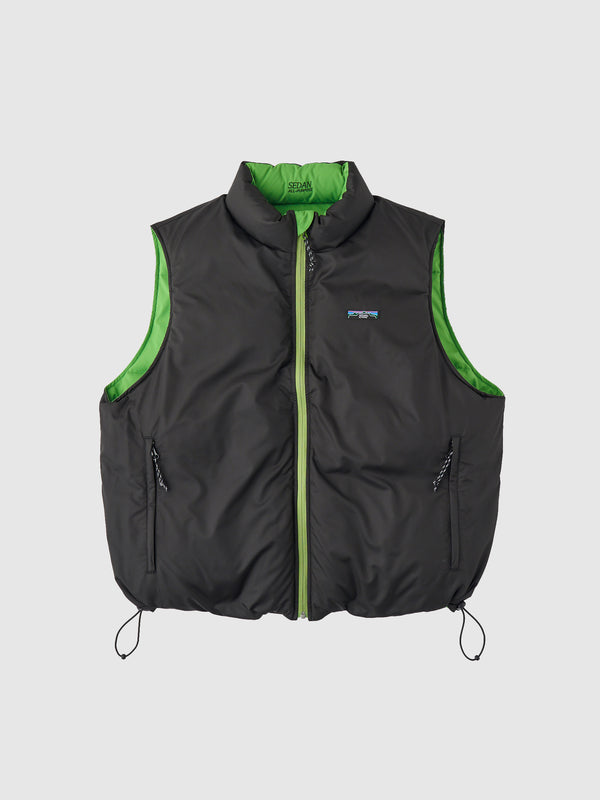 【SEDAN ALL-PURPOSE | セダンオールパーパス】REVERSIBLE DOWN VEST/リバーシブルダウンベスト(SPROTUT×BLACK)