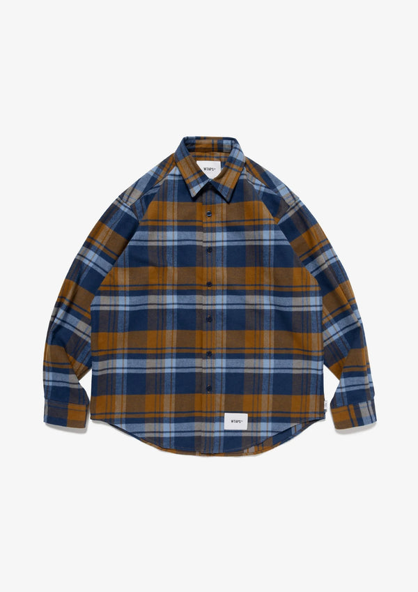【WTAPS|ダブルタップス】TXT 01 / LS / COTTON. FLANNEL. TEXTILE 
厚手の起毛フランネル生地を使用したオリジナルチェックシャツ。
襟はレギュラーカラーで、すっきりとしたレギュラーフィットモデル。26AW
品番:262TQDT-SHM02