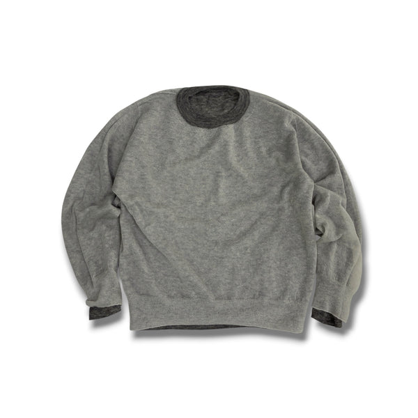 【CREPUSCULE|クレプスキュール】W/G MOHAIR REVERSIBLE P/O(GRAY/L.GRAY , BLACK/GRAY) 正規取扱店舗 公式オンライン通販 島根 松江 モヘアセーター モヘアニット リバーシブル