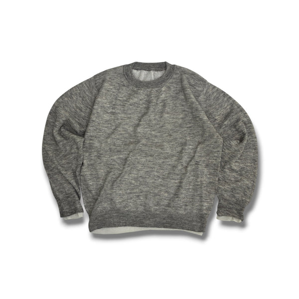 【CREPUSCULE|クレプスキュール】W/G MOHAIR REVERSIBLE P/O(GRAY/L.GRAY , BLACK/GRAY) 正規取扱店舗 公式オンライン通販 島根 松江 モヘアセーター モヘアニット リバーシブル