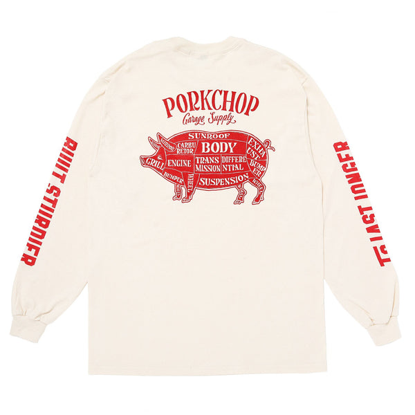 PORK BACK L/S TEE|ポークバック L/S TEE(NATURAL×RED)