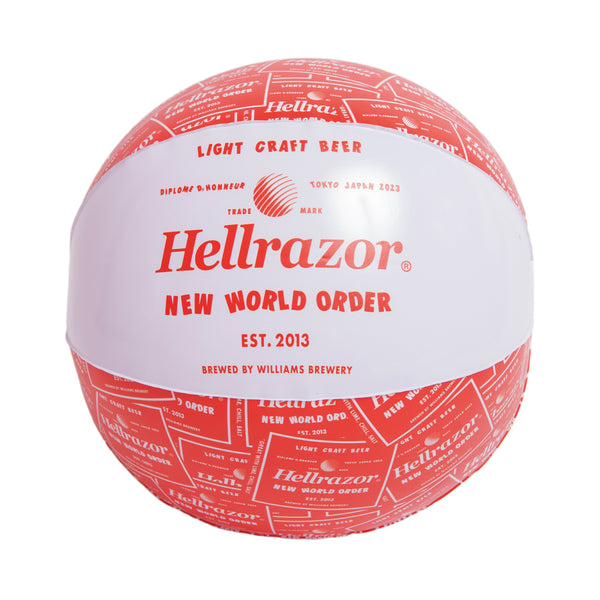 【HELLRAZOR|ヘルレーザー】NWO BEER LABEL BEACH BALL design by TOYA HORIUCHI/NWO ビアラベルビーチボールdesign by TOYA HORIUCHI(RED)