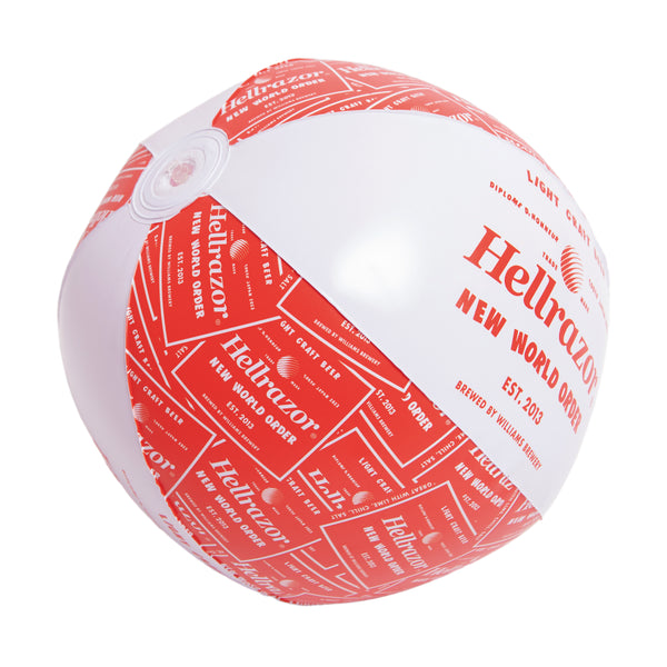 【HELLRAZOR|ヘルレーザー】NWO BEER LABEL BEACH BALL design by TOYA HORIUCHI/NWO ビアラベルビーチボールdesign by TOYA HORIUCHI(RED)