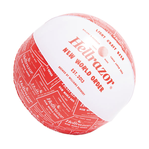 【HELLRAZOR|ヘルレーザー】NWO BEER LABEL BEACH BALL design by TOYA HORIUCHI/NWO ビアラベルビーチボールdesign by TOYA HORIUCHI(RED)
