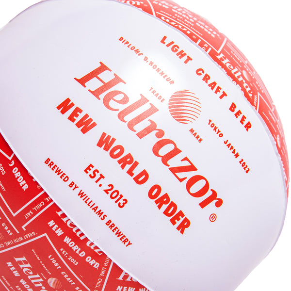 【HELLRAZOR|ヘルレーザー】NWO BEER LABEL BEACH BALL design by TOYA HORIUCHI/NWO ビアラベルビーチボールdesign by TOYA HORIUCHI(RED)