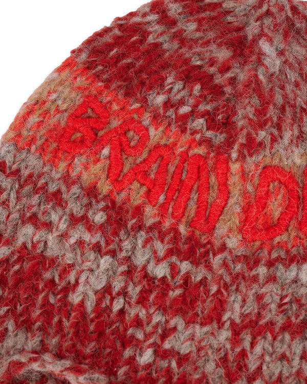 【BRAIN DEAD | ブレインデッド】ALPCA KNIT EAR FLAP BEANIE/アルパカニットイヤーフラップビーニー(RED MULTI) - STREAM【BRAIN DEAD | ブレインデッド】ALPCA KNIT EAR FLAP BEANIE/アルパカニットイヤーフラップビーニー(RED MULTI)STREAMONE SIZE