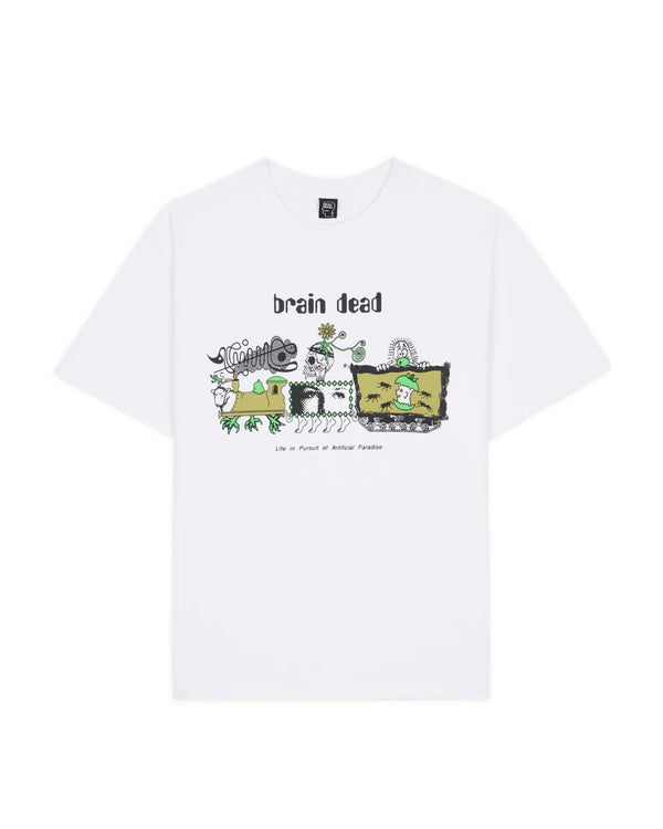 【BRAIN DEAD|ブレインデッド】ARTIFICIAL PARADISE T - SHIRT/アーティフィシャルパラダイスTシャツ(WHITE) - STREAM【BRAIN DEAD|ブレインデッド】ARTIFICIAL PARADISE T - SHIRT/アーティフィシャルパラダイスTシャツ(WHITE)STREAMM