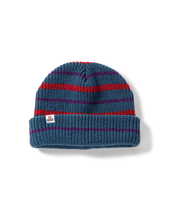 【SAYHELLO|セイハロー】BORDER KNITED CAP/ボーダーニッティドキャップ(NIGHT BLUE ナイトブルー)