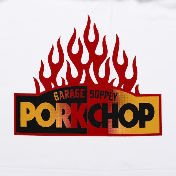 【PORKCHOP GARAGE SUPPLY|ポークチョップ ガレージ サプライ】FIRE BLOCK MULTI L/S TEE/ファイヤーブロック マルチ L/S TEE(WHITE)
