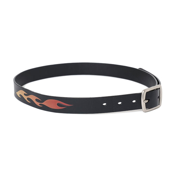 【CHALLENGER|チャレンジャー】FIRE LEATHER BELT/ファイヤーレザーベルト(BLACK) - STREAM【CHALLENGER|チャレンジャー】FIRE LEATHER BELT/ファイヤーレザーベルト(BLACK)STREAMONE SIZE