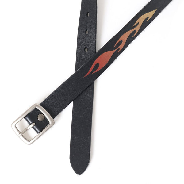 【CHALLENGER|チャレンジャー】FIRE LEATHER BELT/ファイヤーレザーベルト(BLACK) - STREAM【CHALLENGER|チャレンジャー】FIRE LEATHER BELT/ファイヤーレザーベルト(BLACK)STREAMONE SIZE