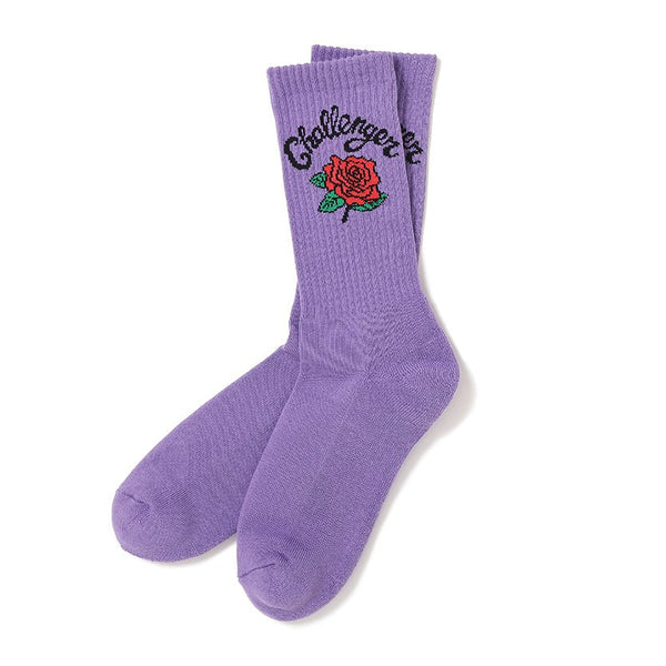 【CHALLENGER|チャレンジャー】ROSE SOCKS /ローズソックス(WHITE,PURPLE) - STREAM【CHALLENGER|チャレンジャー】ROSE SOCKS /ローズソックス(WHITE,PURPLE)STREAMパープル