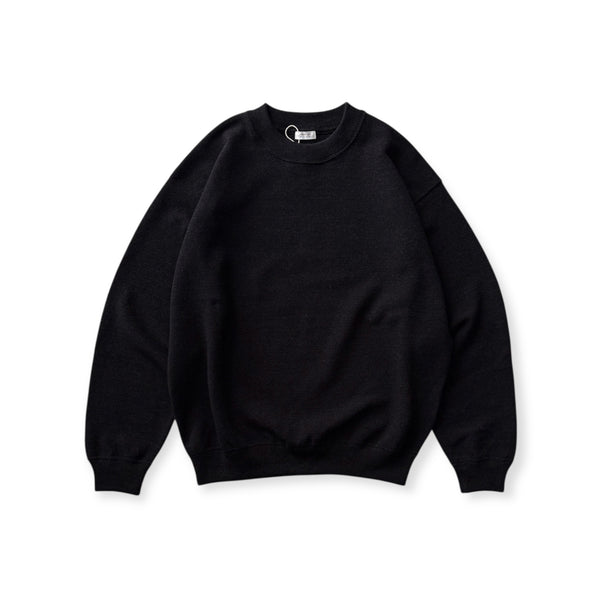 【CREPUSCULE|クレプスキュール】COTTON WOOL MOSS STITCH P/O/コットンウールモスステッチプルオーバー(BLACK , GRAY , CHARCOAL)