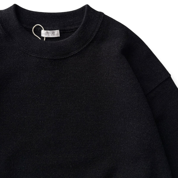 【CREPUSCULE|クレプスキュール】COTTON WOOL MOSS STITCH P/O/コットンウールモスステッチプルオーバー(BLACK , GRAY , CHARCOAL)