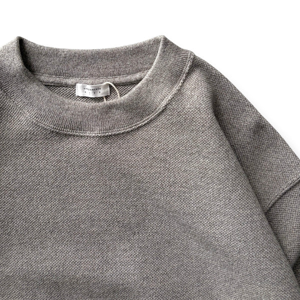 【CREPUSCULE|クレプスキュール】COTTON WOOL MOSS STITCH P/O/コットンウールモスステッチプルオーバー(BLACK , GRAY , CHARCOAL)