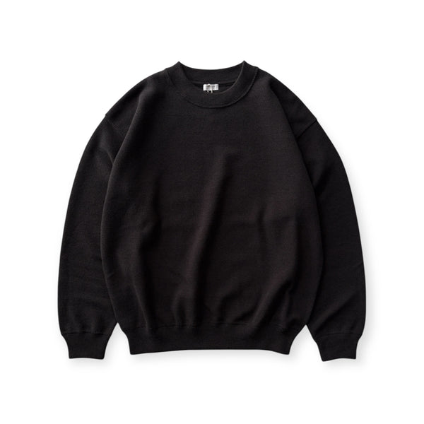 【CREPUSCULE|クレプスキュール】COTTON WOOL MOSS STITCH P/O/コットンウールモスステッチプルオーバー(BLACK , GRAY , CHARCOAL)