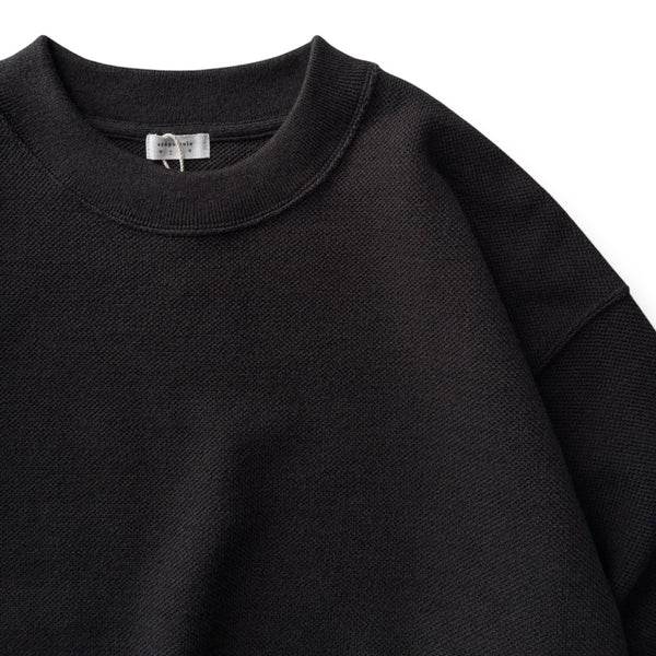 【CREPUSCULE|クレプスキュール】COTTON WOOL MOSS STITCH P/O/コットンウールモスステッチプルオーバー(BLACK , GRAY , CHARCOAL)