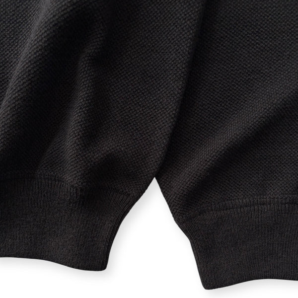 【CREPUSCULE|クレプスキュール】COTTON WOOL MOSS STITCH P/O/コットンウールモスステッチプルオーバー(BLACK , GRAY , CHARCOAL)