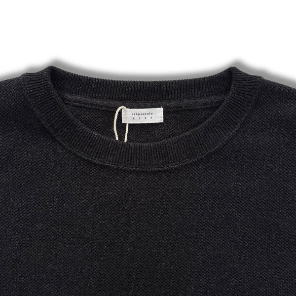 【CREPUSCULE|クレプスキュール】COTTON RAYON MOSS STITCH P/O/コットンレーヨンモスステッチプルオーバー(D.GREEN , NAVY , BLACK) - STREAM【CREPUSCULE|クレプスキュール】COTTON RAYON MOSS STITCH P/O/コットンレーヨンモスステッチプルオーバー(D.GREEN , NAVY , BLACK)STREAMBLACK0(S)
