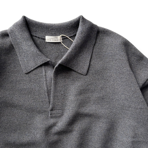 【CREPUSCULE|クレプスキュール】COTTON WOOL MOSS STITCH SKIPPER/コットンウール モスステッチ スキッパー(BLUE GRAY , BURGUNDY , CHARCOAL) - STREAM【CREPUSCULE|クレプスキュール】COTTON WOOL MOSS STITCH SKIPPER/コットンウール モスステッチ スキッパー(BLUE GRAY , BURGUNDY , CHARCOAL)STREAMBLUE GRAY0