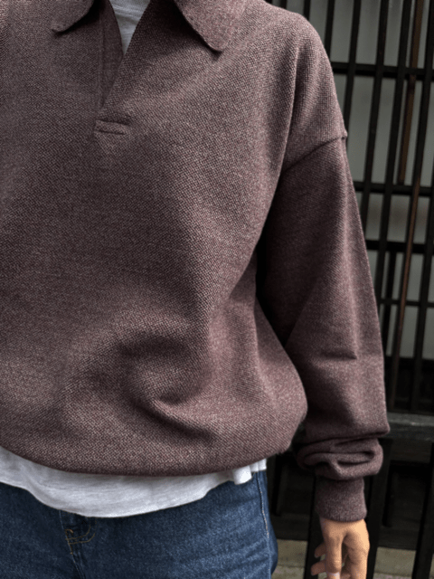 【CREPUSCULE|クレプスキュール】COTTON WOOL MOSS STITCH SKIPPER/コットンウール モスステッチ スキッパー(BLUE GRAY , BURGUNDY , CHARCOAL) - STREAM【CREPUSCULE|クレプスキュール】COTTON WOOL MOSS STITCH SKIPPER/コットンウール モスステッチ スキッパー(BLUE GRAY , BURGUNDY , CHARCOAL)STREAMCHARCOAL0