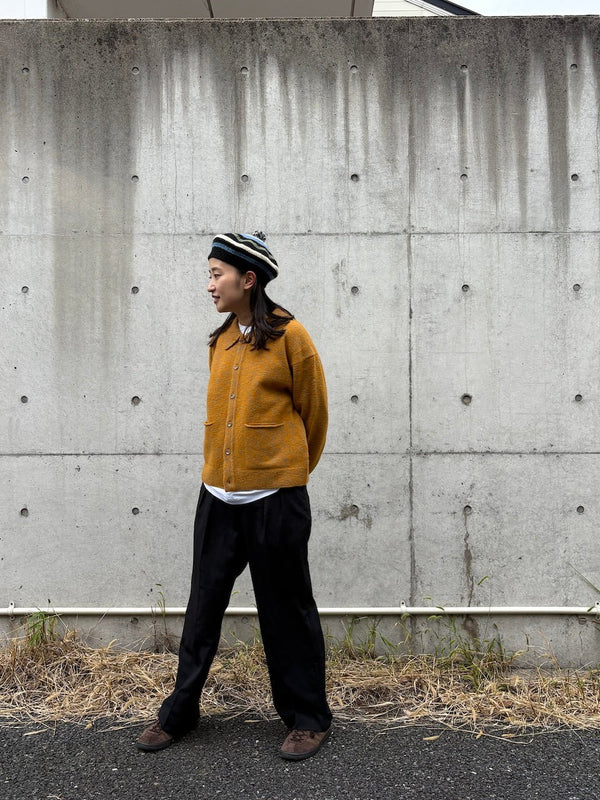 【CREPUSCULE|クレプスキュール】M - G POLO CARDIGAN/M - Gポロカーディガン(GREY×GREEN , GREY×MUSTARD , GREY×BROWN) - STREAM