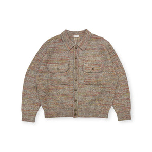 【CREPUSCULE|クレプスキュール】RIB PATTEN KNIT JACKET/リブパターンニットジャケット(GREY×ORANGE) - STREAM【CREPUSCULE|クレプスキュール】RIB PATTEN KNIT JACKET/リブパターンニットジャケット(GREY×ORANGE)STREAMGREYxORANGE1