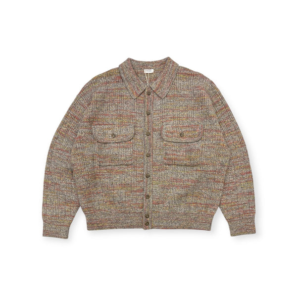 【CREPUSCULE|クレプスキュール】RIB PATTEN KNIT JACKET/リブパターンニットジャケット(GREY×ORANGE) - STREAM【CREPUSCULE|クレプスキュール】RIB PATTEN KNIT JACKET/リブパターンニットジャケット(GREY×ORANGE)STREAMGREYxORANGE1