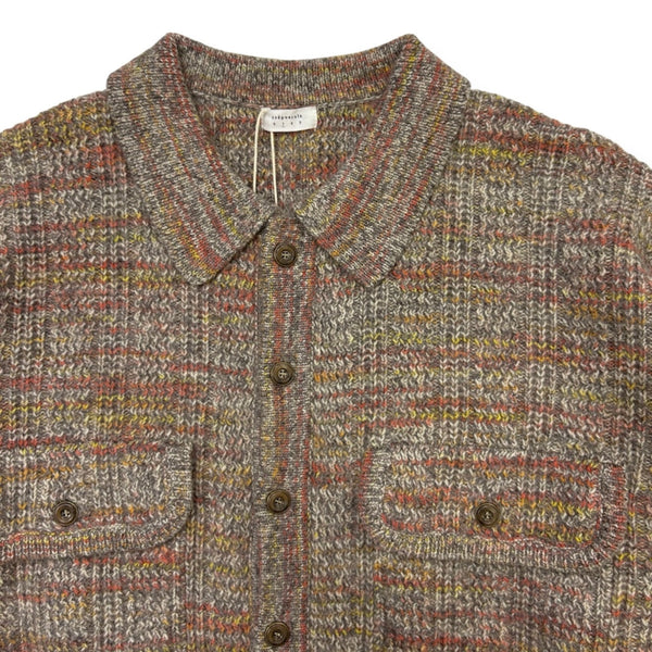 【CREPUSCULE|クレプスキュール】RIB PATTEN KNIT JACKET/リブパターンニットジャケット(GREY×ORANGE) - STREAM【CREPUSCULE|クレプスキュール】RIB PATTEN KNIT JACKET/リブパターンニットジャケット(GREY×ORANGE)STREAMGREYxORANGE1