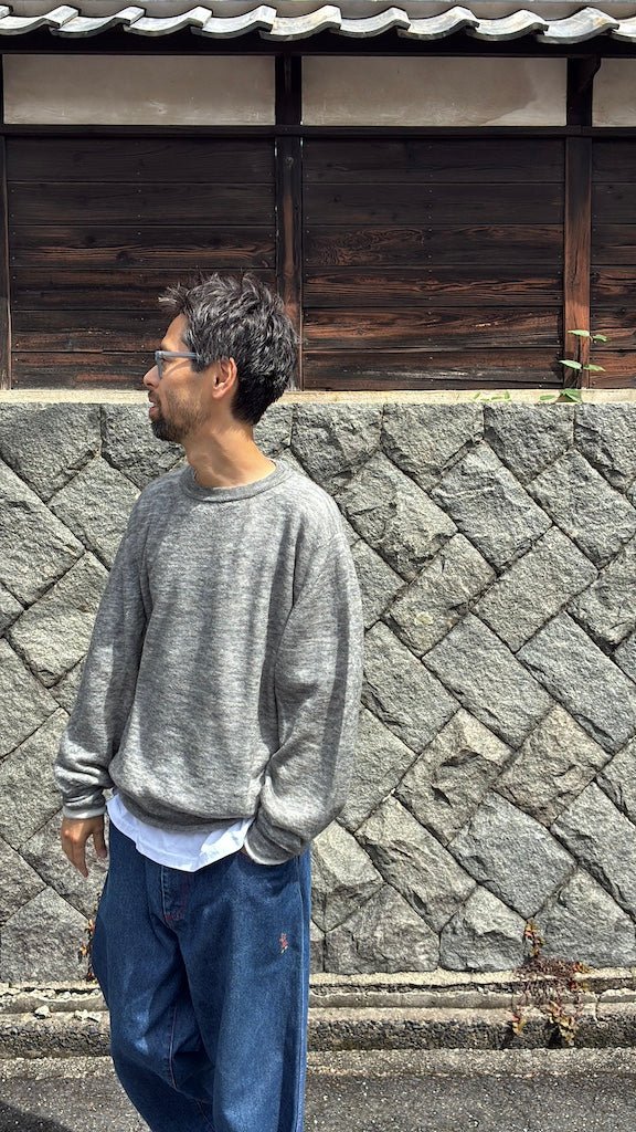 【CREPUSCULE|クレプスキュール】W/G MOHAIR REVERSIBLE P/O(BLACK/GRAY , GRAY/L.GRAY)