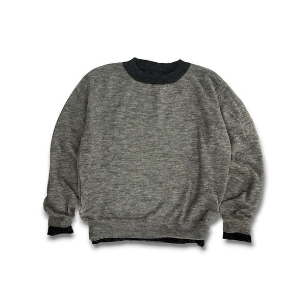 【CREPUSCULE|クレプスキュール】W/G MOHAIR REVERSIBLE P/O(GRAY/L.GRAY , BLACK/GRAY) 正規取扱店舗 公式オンライン通販 島根 松江 モヘアセーター モヘアニット リバーシブル
