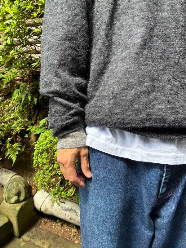 【CREPUSCULE|クレプスキュール】W/G MOHAIR REVERSIBLE P/O(BLACK/GRAY , GRAY/L.GRAY)