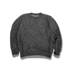 【CREPUSCULE|クレプスキュール】W/G MOHAIR REVERSIBLE P/O(GRAY/L.GRAY , BLACK/GRAY) 正規取扱店舗 公式オンライン通販 島根 松江 モヘアセーター モヘアニット リバーシブル