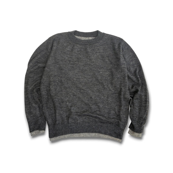 【CREPUSCULE|クレプスキュール】W/G MOHAIR REVERSIBLE P/O(GRAY/L.GRAY , BLACK/GRAY) 正規取扱店舗 公式オンライン通販 島根 松江 モヘアセーター モヘアニット リバーシブル
