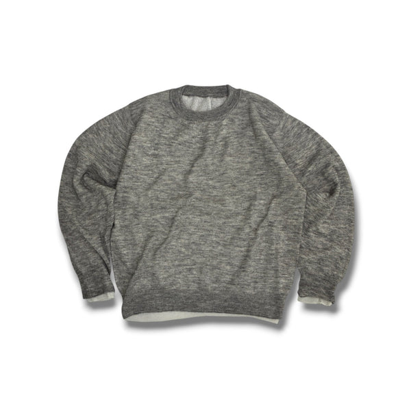 【CREPUSCULE|クレプスキュール】W/G MOHAIR REVERSIBLE P/O(GRAY/L.GRAY , BLACK/GRAY) 正規取扱店舗 公式オンライン通販 島根 松江 モヘアセーター モヘアニット リバーシブル