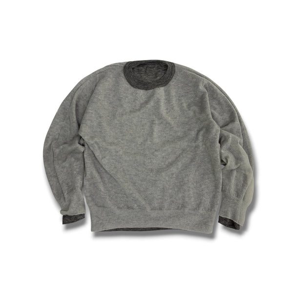 【CREPUSCULE|クレプスキュール】W/G MOHAIR REVERSIBLE P/O(GRAY/L.GRAY , BLACK/GRAY) 正規取扱店舗 公式オンライン通販 島根 松江 モヘアセーター モヘアニット リバーシブル
