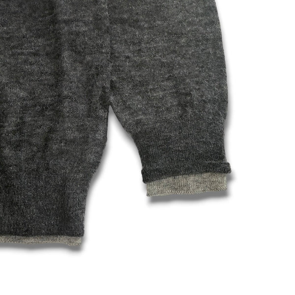 【CREPUSCULE|クレプスキュール】W/G MOHAIR REVERSIBLE P/O(GRAY/L.GRAY , BLACK/GRAY) 正規取扱店舗 公式オンライン通販 島根 松江 モヘアセーター モヘアニット リバーシブル