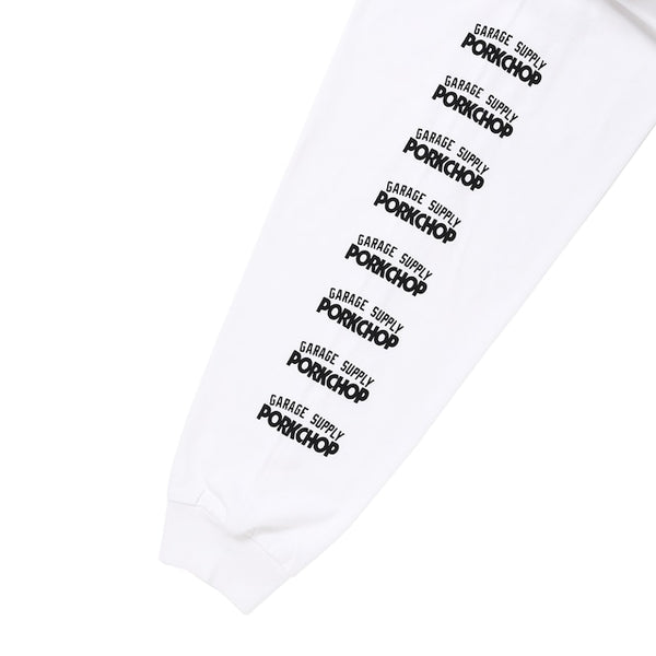 【PORKCHOP GARAGE SUPPLY|ポークチョップ ガレージ サプライ】FIRE BLOCK MULTI L/S TEE/ファイヤーブロック マルチ L/S TEE(WHITE)