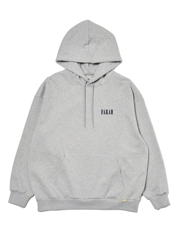 【FARAH|ファーラー】EMBROIDERY GRAPHIC HOODIE “CLASSIC LOGO”/エンブロイダリーグラフィックフーディー"クラシックロゴ"(HEATHER GREY) - STREAM【FARAH|ファーラー】EMBROIDERY GRAPHIC HOODIE “CLASSIC LOGO”/エンブロイダリーグラフィックフーディー"クラシックロゴ"(HEATHER GREY)STREAMM