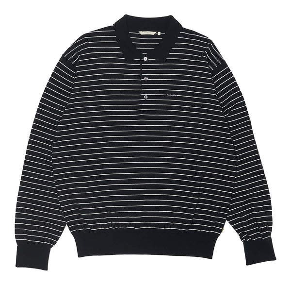 【FARAH|ファーラー】HIGH GAUGE STRIPED POLO SHIRT/ハイゲージストライプド ポロシャツ(BLACK) - STREAM【FARAH|ファーラー】HIGH GAUGE STRIPED POLO SHIRT/ハイゲージストライプド ポロシャツ(BLACK)STREAMM