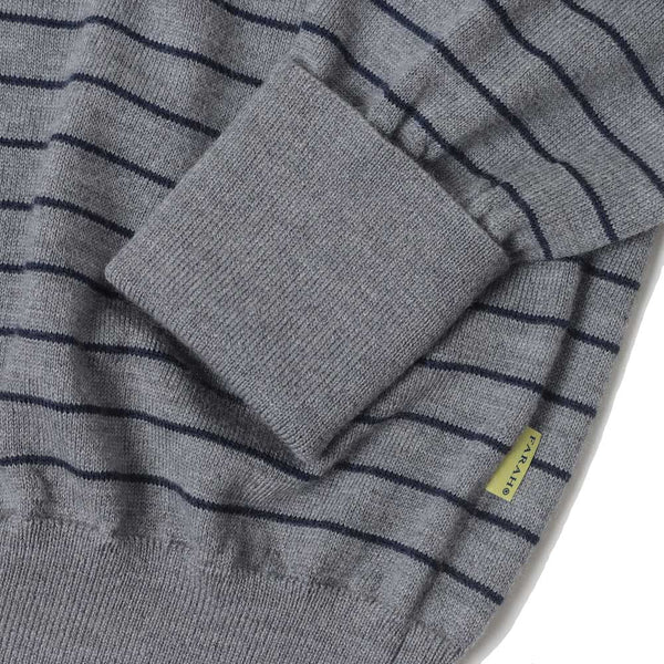 【FARAH|ファーラー】HIGH GAUGE STRIPED POLO SHIRT/ハイゲージストライプドポロシャツ(GREY) - STREAM【FARAH|ファーラー】HIGH GAUGE STRIPED POLO SHIRT/ハイゲージストライプドポロシャツ(GREY)STREAMM