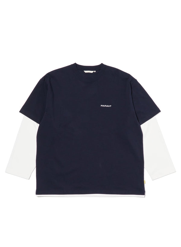 【FARAH|ファーラー】LAYERED L/S TEE/レイヤードL/Sティー(NAVY) - STREAM【FARAH|ファーラー】LAYERED L/S TEE/レイヤードL/Sティー(NAVY)STREAMM