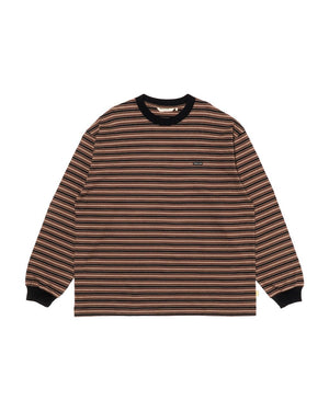 【FARAH|ファーラー】MULTI STRIPED CREWNECK L/S TEE/マルチストライプクルーネックL/Sティー(BROWN , GREEN) - STREAM【FARAH|ファーラー】MULTI STRIPED CREWNECK L/S TEE/マルチストライプクルーネックL/Sティー(BROWN , GREEN)STREAMBROWNM