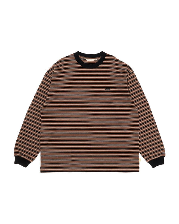 【FARAH|ファーラー】MULTI STRIPED CREWNECK L/S TEE/マルチストライプクルーネックL/Sティー(BROWN , GREEN) - STREAM【FARAH|ファーラー】MULTI STRIPED CREWNECK L/S TEE/マルチストライプクルーネックL/Sティー(BROWN , GREEN)STREAMBROWNM