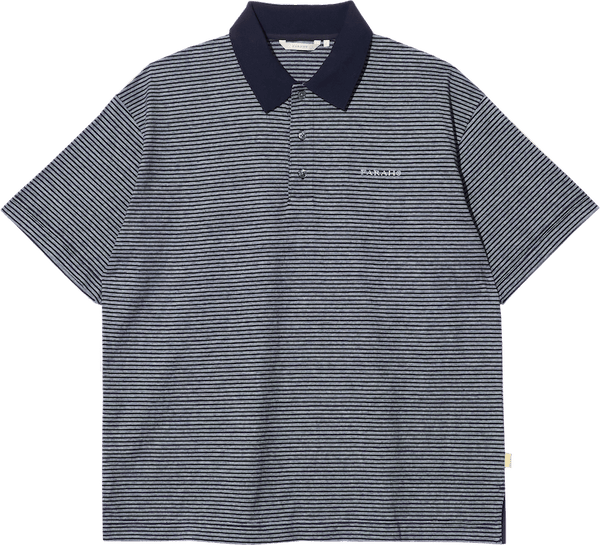 【FARAH|ファーラー】MULTI STRIPED POLO COLLAR S/S TEE/マルチストライプ ポロカラーS/Sティー(NAVY) - STREAM【FARAH|ファーラー】MULTI STRIPED POLO COLLAR S/S TEE/マルチストライプ ポロカラーS/Sティー(NAVY)STREAMNAVYS