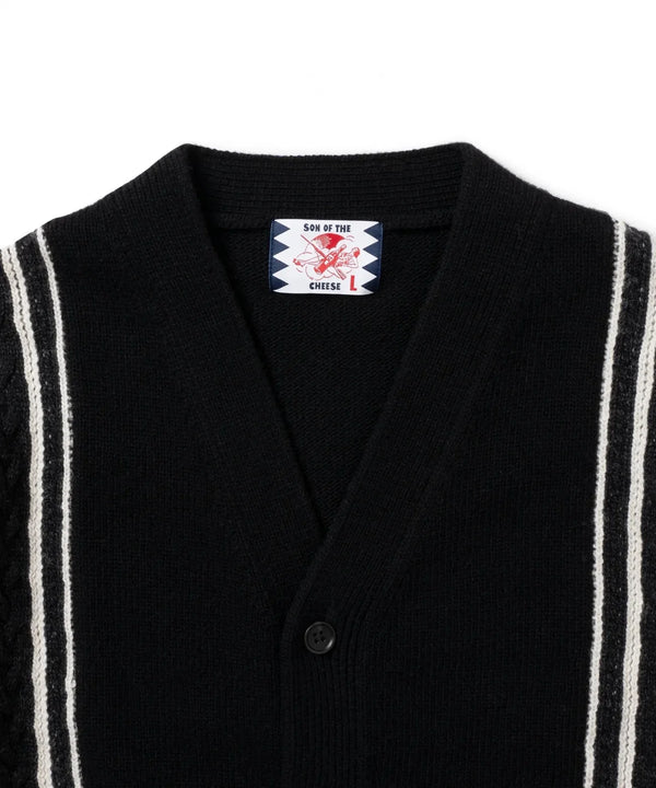 FRINGE KNIT CARDIGAN/フリンジ ニットカーディガン(BLACK)