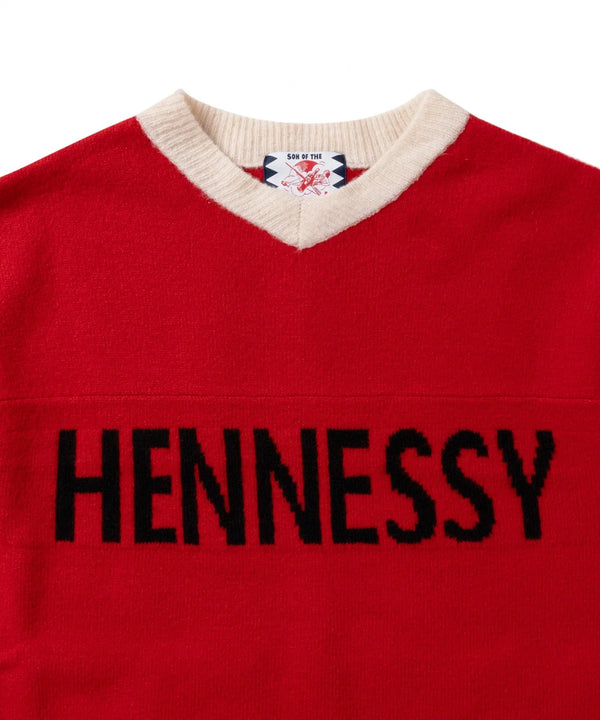 HENNY FOOTBALL SWEATER/ヘネシー フットボールスウェット(RED)