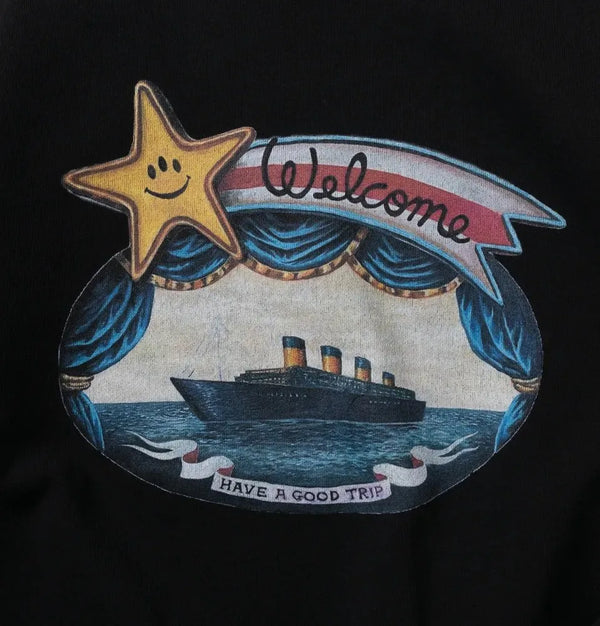 【SON OF THE CHEESE|サノバチーズ 】JOURNEY CREWNECK SWEATSHIRT/ジャーニークルーネックスェットシャツ(BLACK)