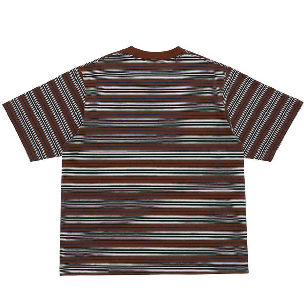 【LQQK STUDIO|ルックスタジオ】×SEXHIPPIES MULTI BORDER TEE/セックスヒッピーズ ボーダーTシャツ(BROWN) 正規取扱店舗 公式オンライン通販 島根 松江 26FW スケートボード シルクスクリーン 