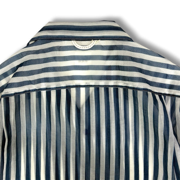 【迷迭香|マンネンロウ】MESH L/S SHIRT STRIPE/メッシュ L/S シャツ ストライプ(BLUE)